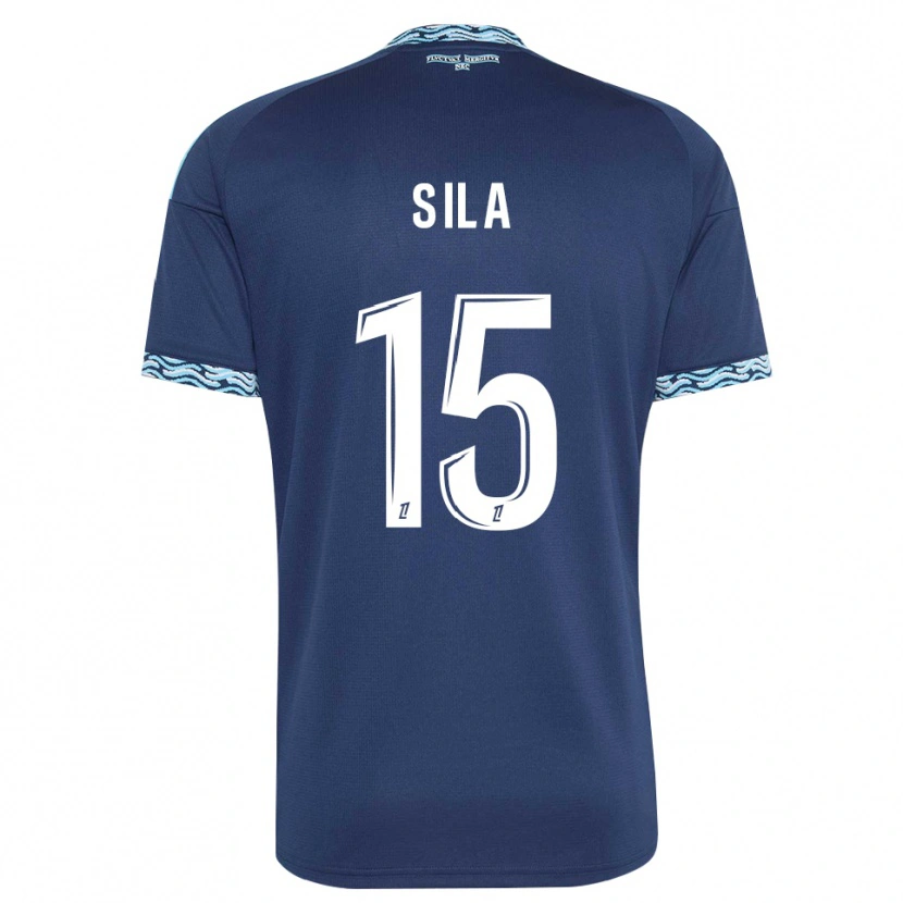 Danxen Bambino Maglia Oumar Sila #15 Blu Acciaio Bianco Kit Gara Home 2026/27 Maglietta