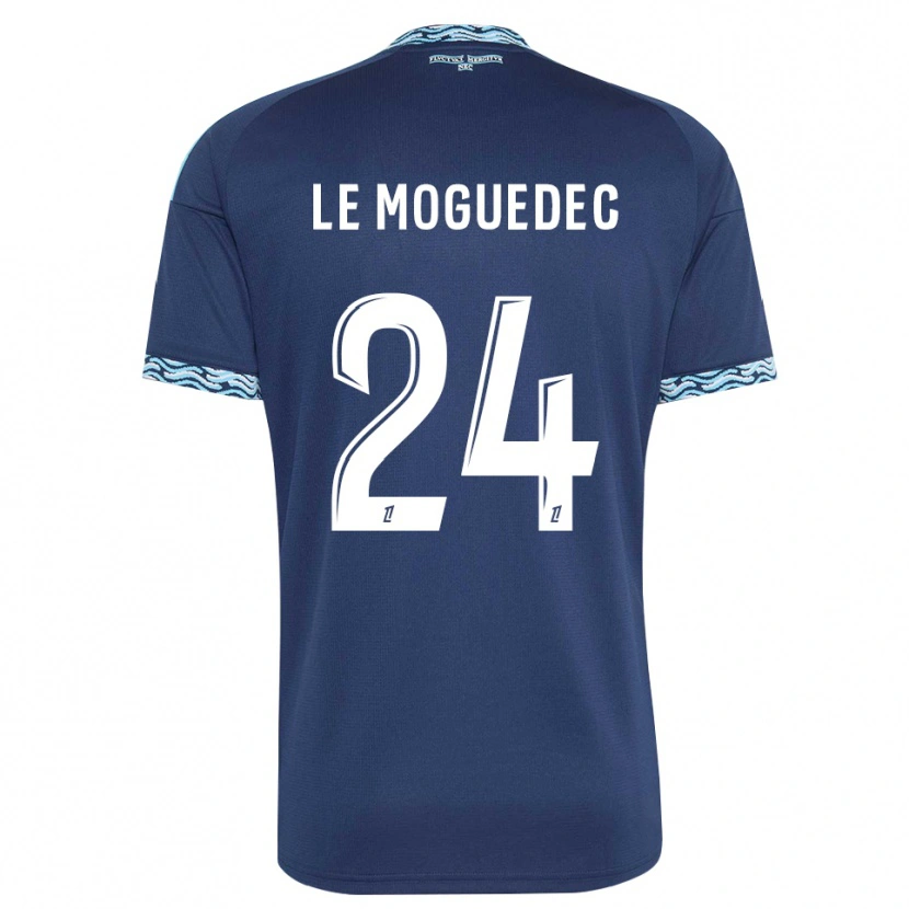 Danxen Bambino Maglia Anaële Le Moguedec #24 Blu Acciaio Bianco Kit Gara Home 2026/27 Maglietta