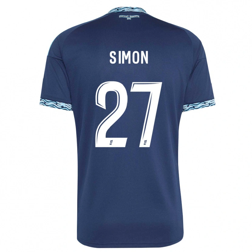 Danxen Bambino Maglia Moses Simon #27 Blu Acciaio Bianco Kit Gara Home 2026/27 Maglietta