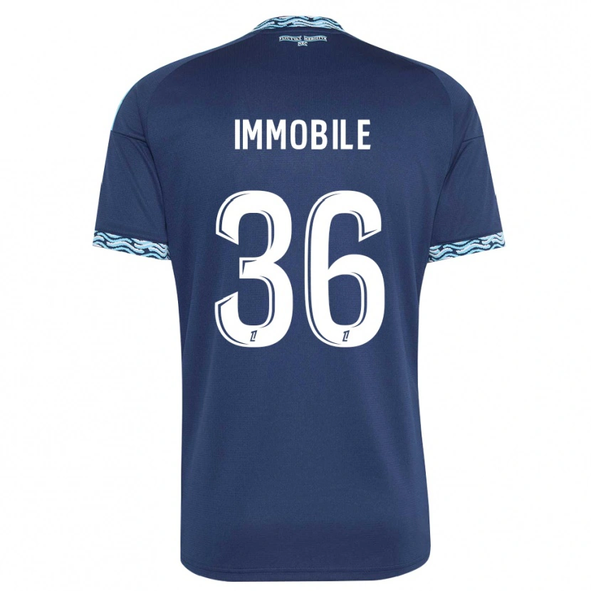 Danxen Bambino Maglia Ciro Immobile #36 Blu Acciaio Bianco Kit Gara Home 2026/27 Maglietta