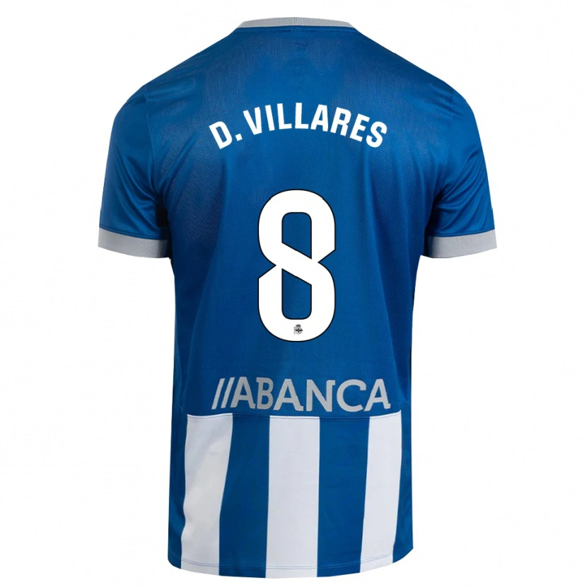 Danxen Bambino Maglia Diego Villares #8 Blu Grigio Bianco Kit Gara Home 2026/27 Maglietta