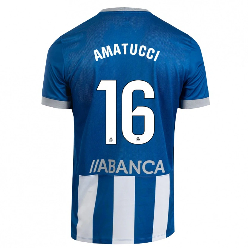 Danxen Bambino Maglia Lorenzo Amatucci #16 Blu Grigio Bianco Kit Gara Home 2026/27 Maglietta