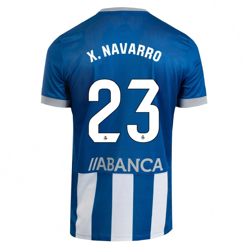 Danxen Bambino Maglia Ximo Navarro #23 Blu Grigio Bianco Kit Gara Home 2026/27 Maglietta