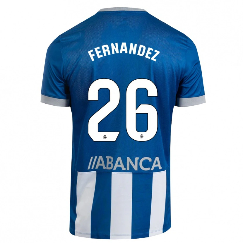 Danxen Bambino Maglia Samu Fernández #26 Blu Grigio Bianco Kit Gara Home 2026/27 Maglietta