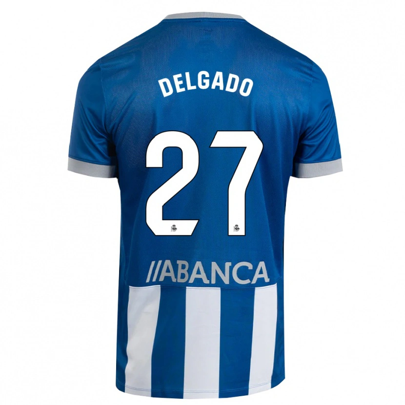 Danxen Bambino Maglia Álex Delgado #27 Blu Grigio Bianco Kit Gara Home 2026/27 Maglietta