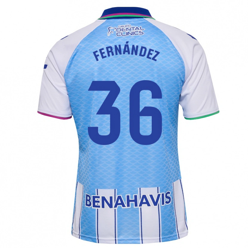 Danxen Bambino Maglia Basti Fernández #36 Blu Cielo Profondo Bianco Kit Gara Home 2026/27 Maglietta