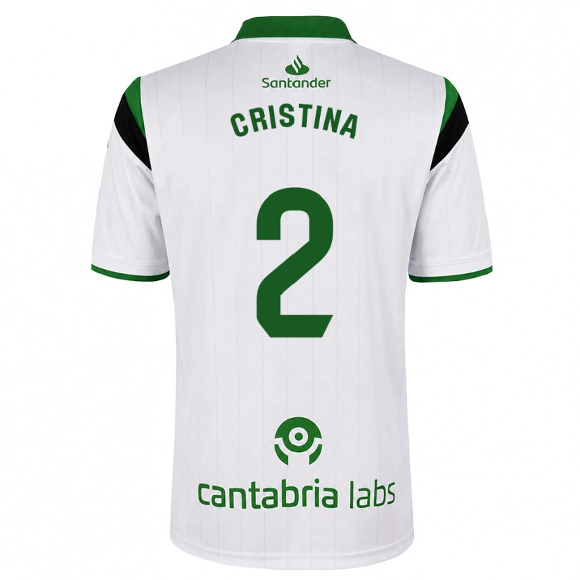 Danxen Bambino Maglia Cristina Muñoz García #2 Bianco Verde Nero Kit Gara Home 2026/27 Maglietta