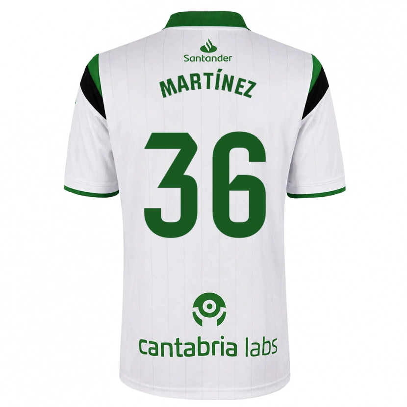 Danxen Bambino Maglia Sergio Martínez #36 Bianco Verde Nero Kit Gara Home 2026/27 Maglietta
