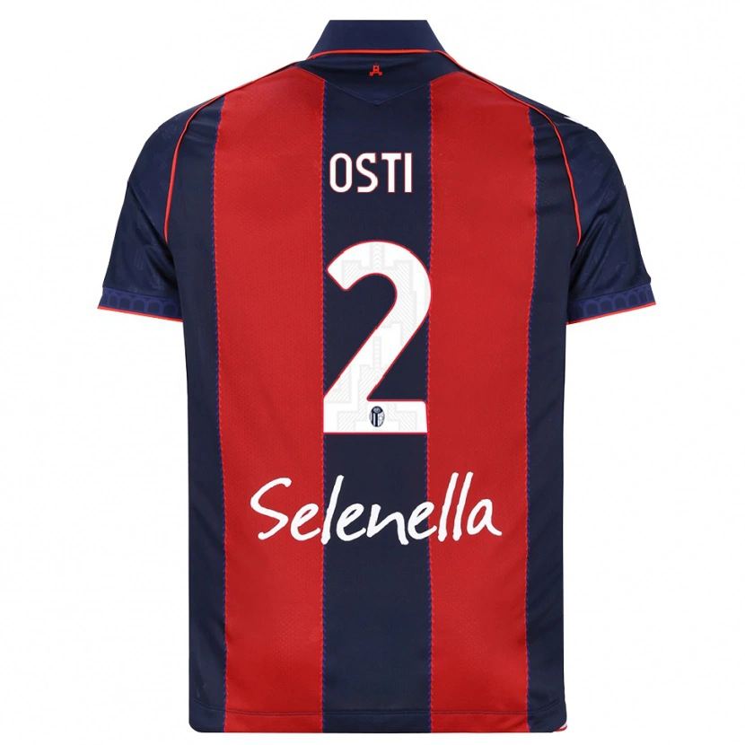 Danxen Bambino Maglia Gabriele Osti #2 Blu Reale Rosso Bianco Kit Gara Home 2026/27 Maglietta