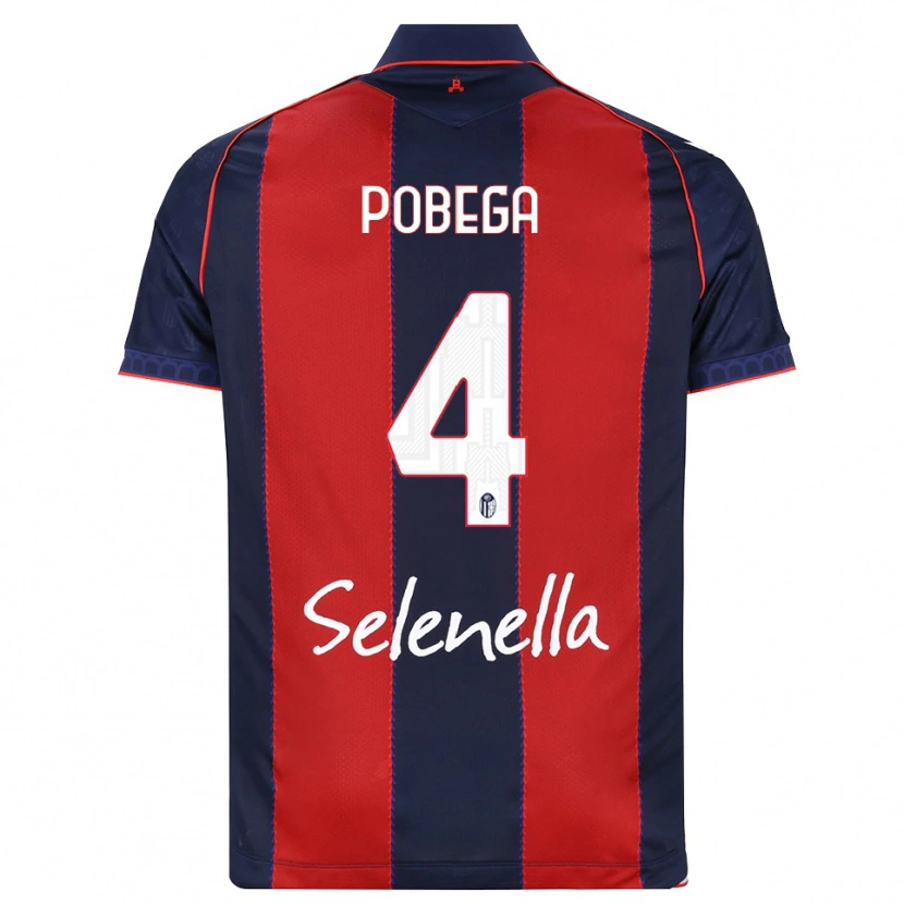 Danxen Bambino Maglia Tommaso Pobega #4 Blu Reale Rosso Bianco Kit Gara Home 2026/27 Maglietta