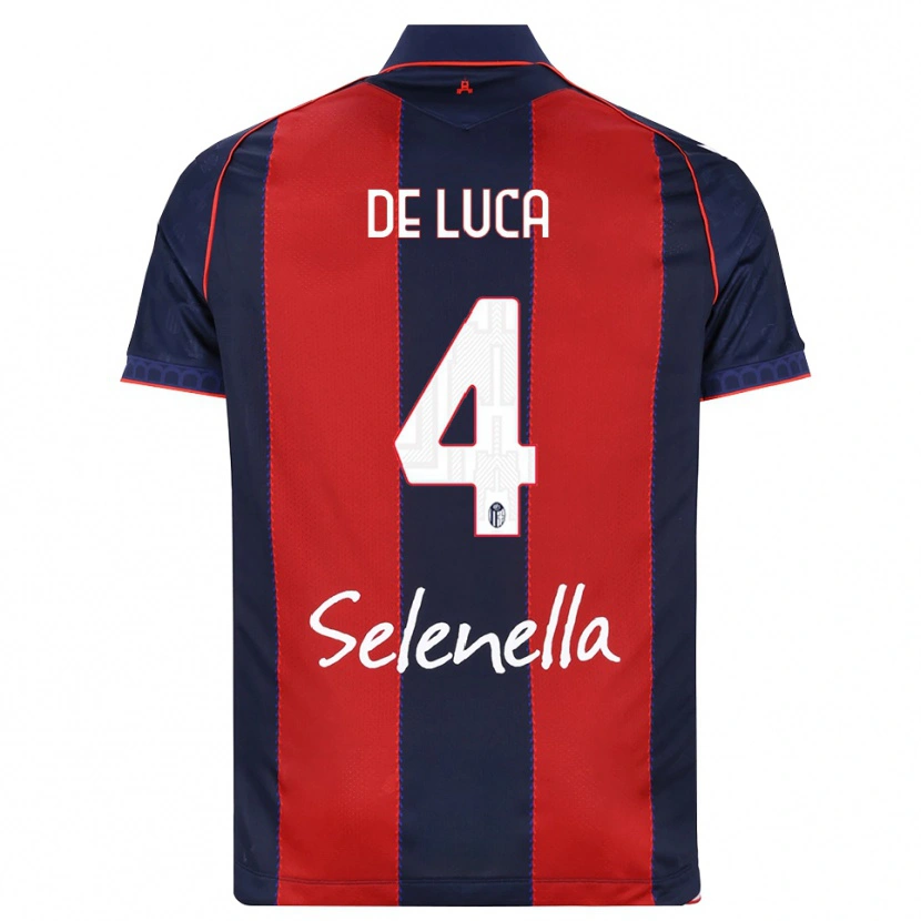 Danxen Bambino Maglia Alessandro De Luca #4 Blu Reale Rosso Bianco Kit Gara Home 2026/27 Maglietta
