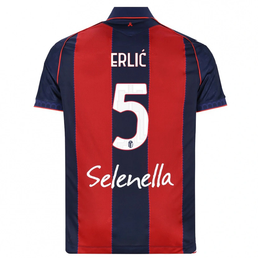 Danxen Bambino Maglia Martin Erlić #5 Blu Reale Rosso Bianco Kit Gara Home 2026/27 Maglietta
