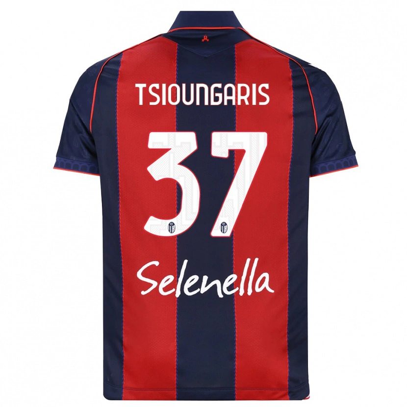 Danxen Bambino Maglia Theodoros Tsioungaris #37 Blu Reale Rosso Bianco Kit Gara Home 2026/27 Maglietta