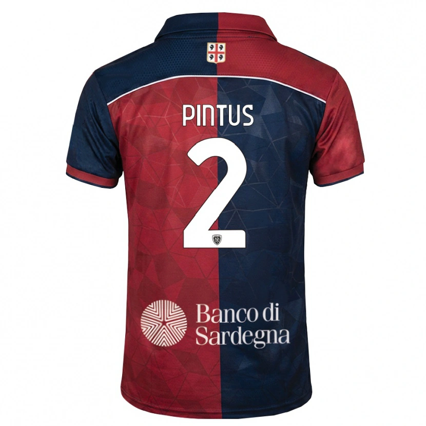 Danxen Bambino Maglia Nicola Pintus #2 Borgogna Blu Reale Kit Gara Home 2026/27 Maglietta