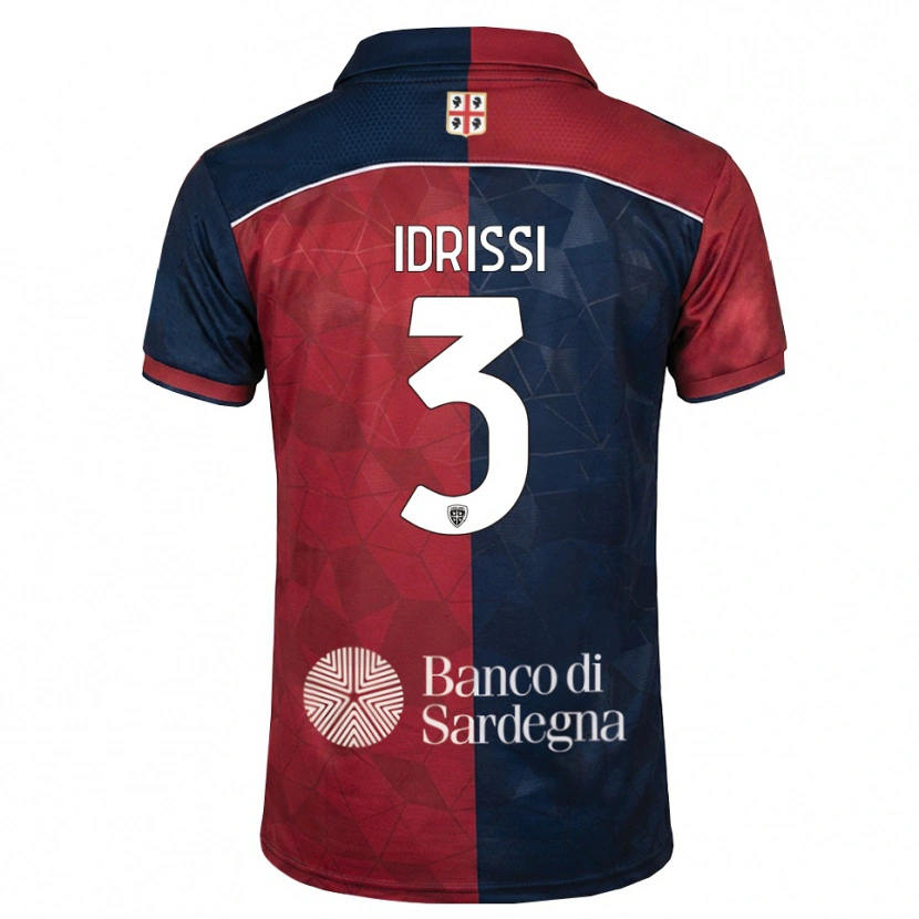 Danxen Bambino Maglia Riyad Idrissi #3 Borgogna Blu Reale Kit Gara Home 2026/27 Maglietta