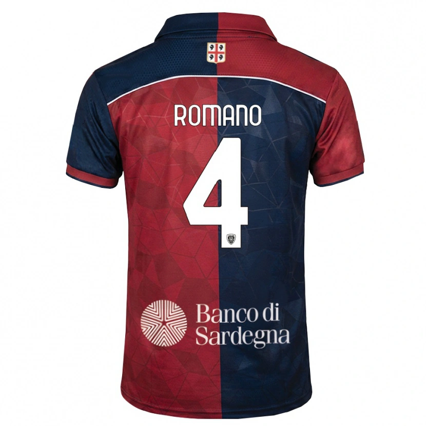 Danxen Bambino Maglia Alessandro Romano #4 Borgogna Blu Reale Kit Gara Home 2026/27 Maglietta