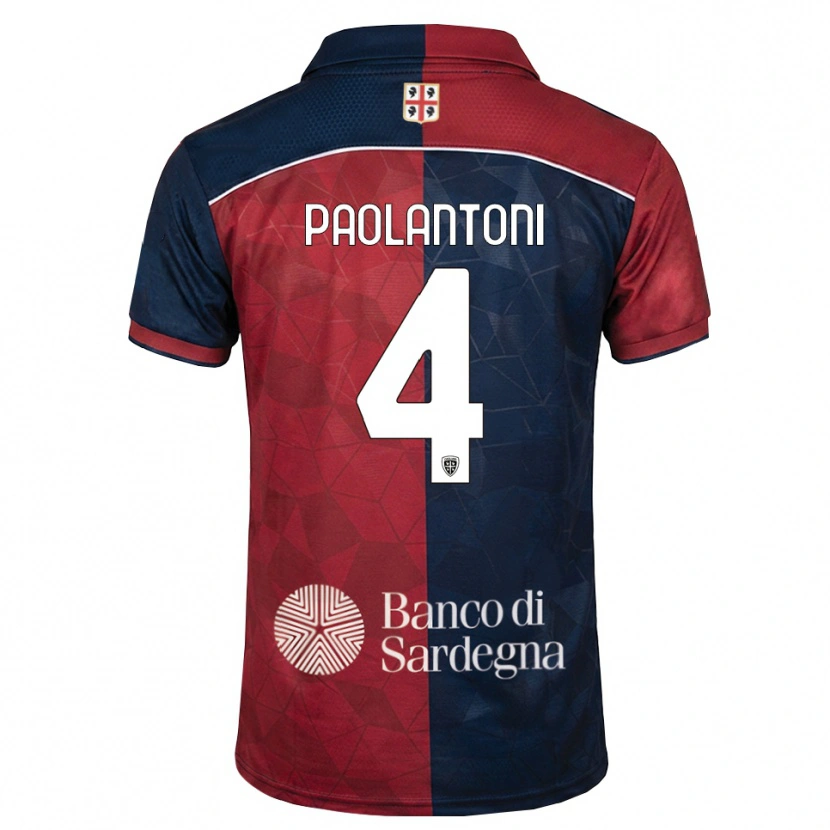 Danxen Bambino Maglia Mattia Paolantoni #4 Borgogna Blu Reale Kit Gara Home 2026/27 Maglietta