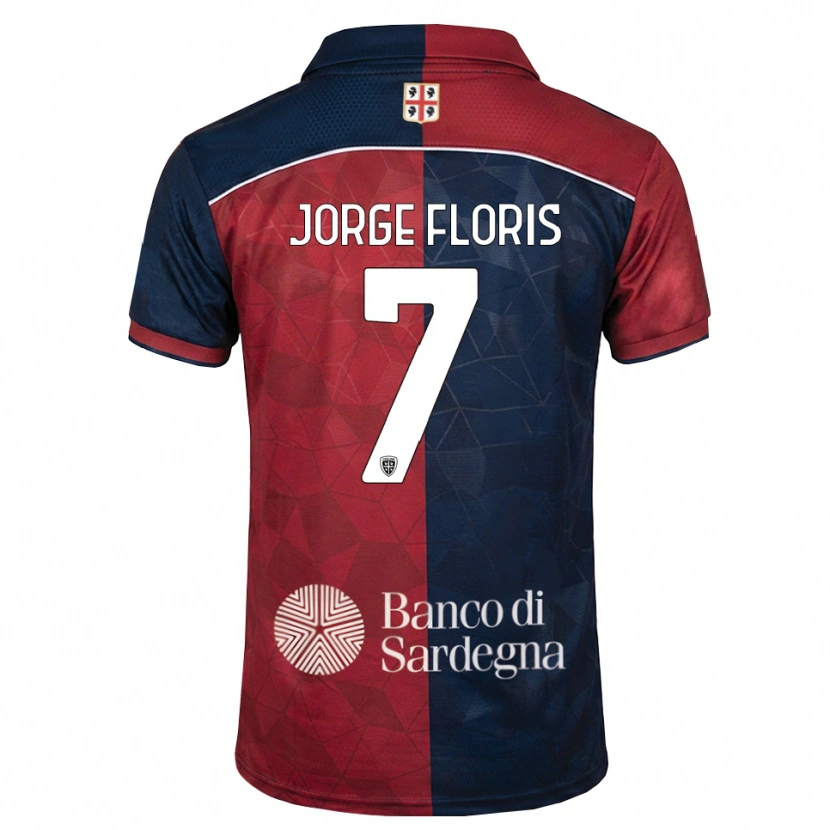 Danxen Bambino Maglia Nicolò Jorge Floris #7 Borgogna Blu Reale Kit Gara Home 2026/27 Maglietta