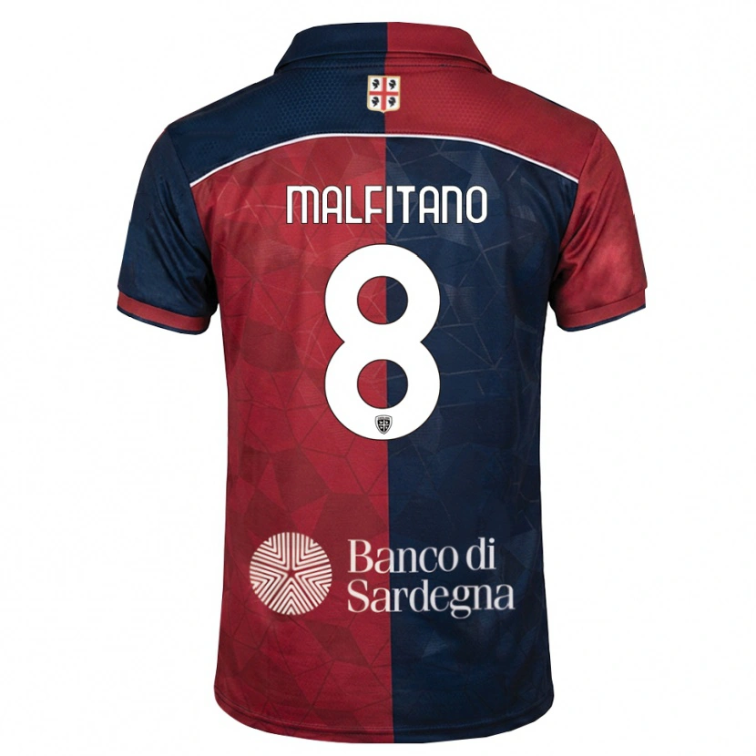 Danxen Bambino Maglia Roberto Malfitano #8 Borgogna Blu Reale Kit Gara Home 2026/27 Maglietta