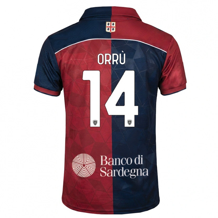 Danxen Bambino Maglia Gabriele Orrù #14 Borgogna Blu Reale Kit Gara Home 2026/27 Maglietta