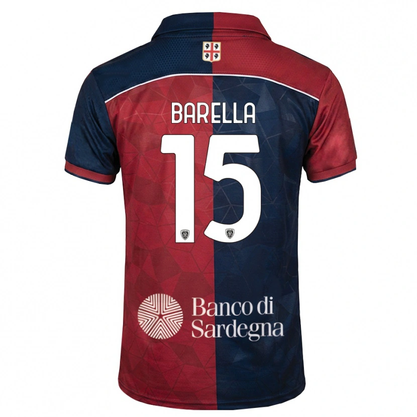 Danxen Bambino Maglia Elia Barella #15 Borgogna Blu Reale Kit Gara Home 2026/27 Maglietta