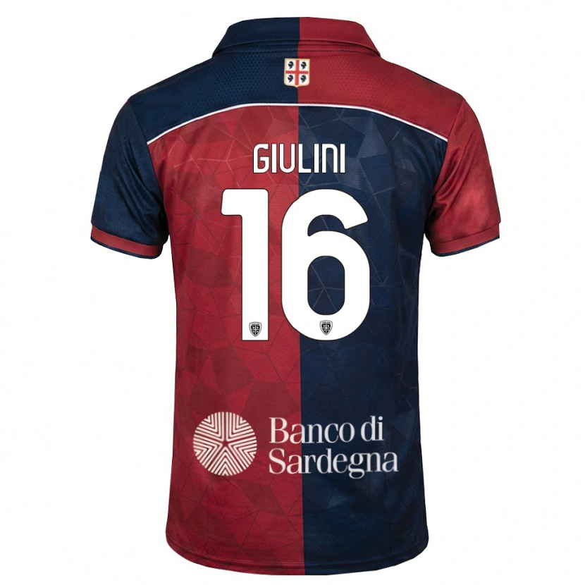 Danxen Bambino Maglia Carlo Giulini #16 Borgogna Blu Reale Kit Gara Home 2026/27 Maglietta