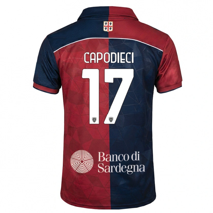 Danxen Bambino Maglia Loris Capodieci #17 Borgogna Blu Reale Kit Gara Home 2026/27 Maglietta