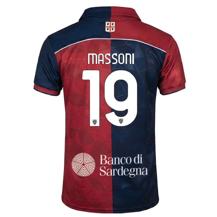Danxen Bambino Maglia Nicholas Massoni #19 Borgogna Blu Reale Kit Gara Home 2026/27 Maglietta