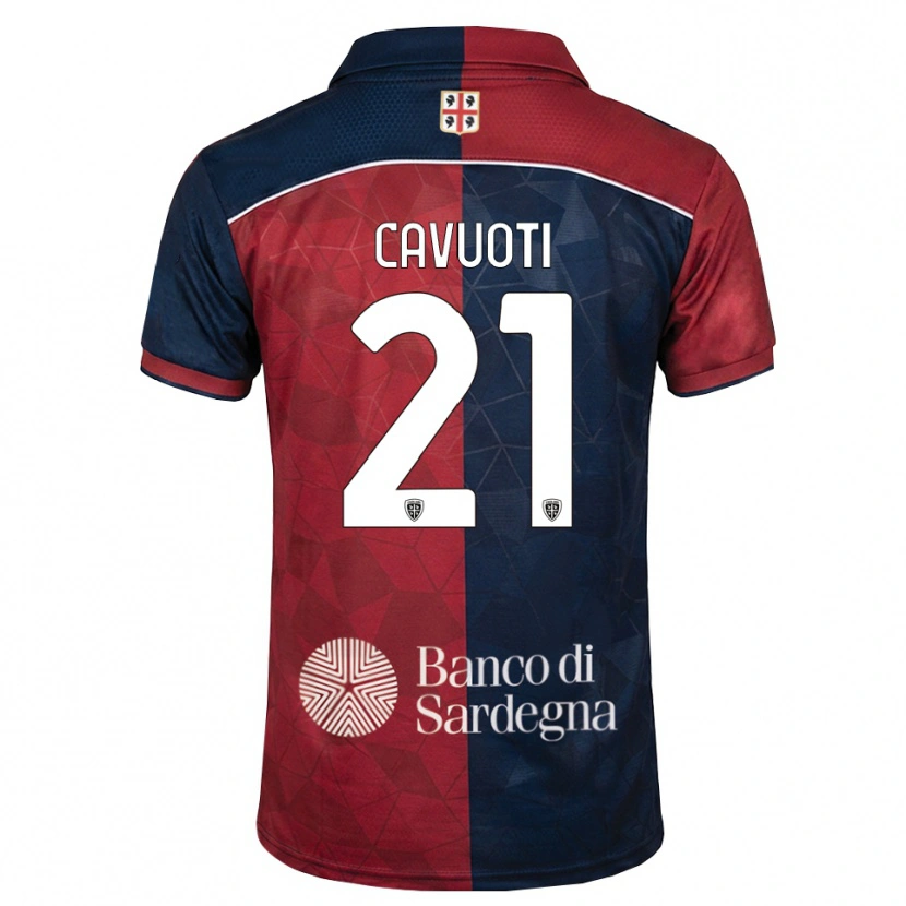 Danxen Bambino Maglia Nicolò Cavuoti #21 Borgogna Blu Reale Kit Gara Home 2026/27 Maglietta