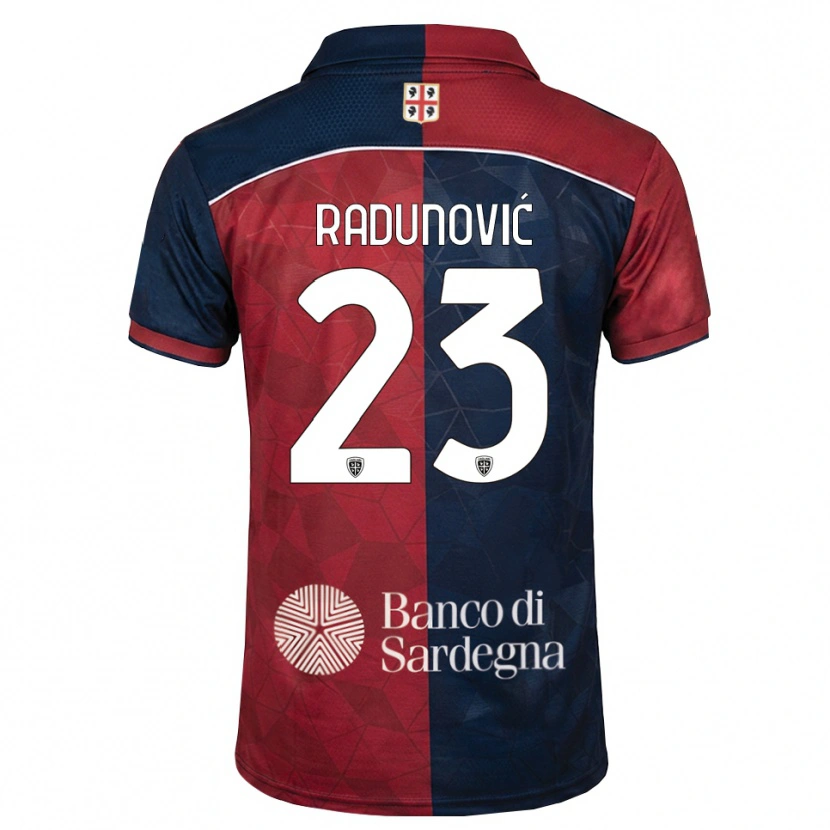 Danxen Bambino Maglia Boris Radunović #23 Borgogna Blu Reale Kit Gara Home 2026/27 Maglietta