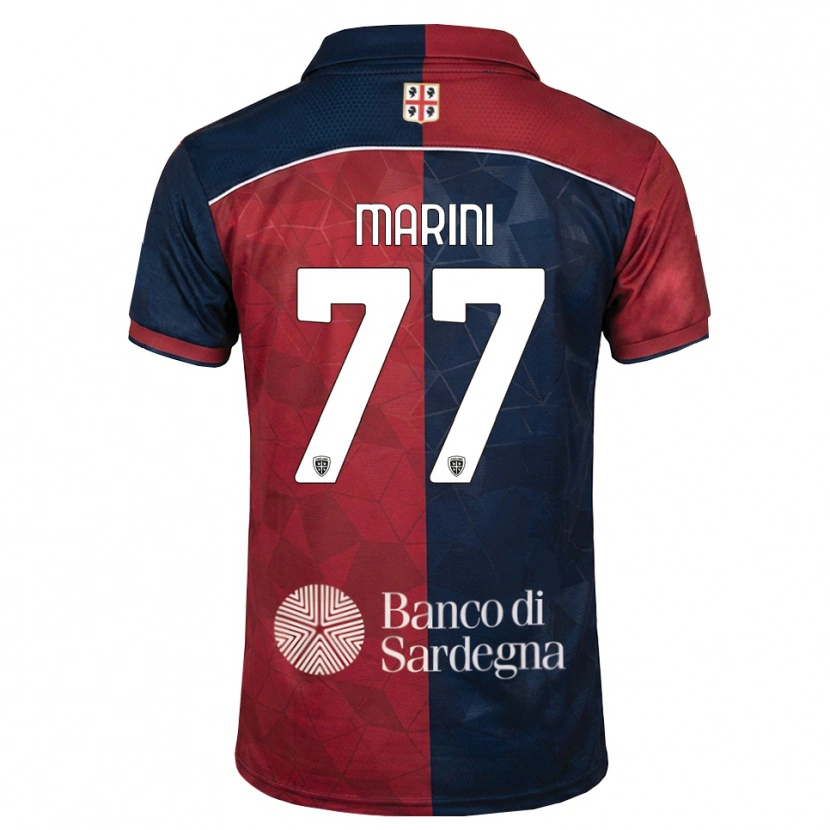 Danxen Bambino Maglia Matteo Marini #77 Borgogna Blu Reale Kit Gara Home 2026/27 Maglietta