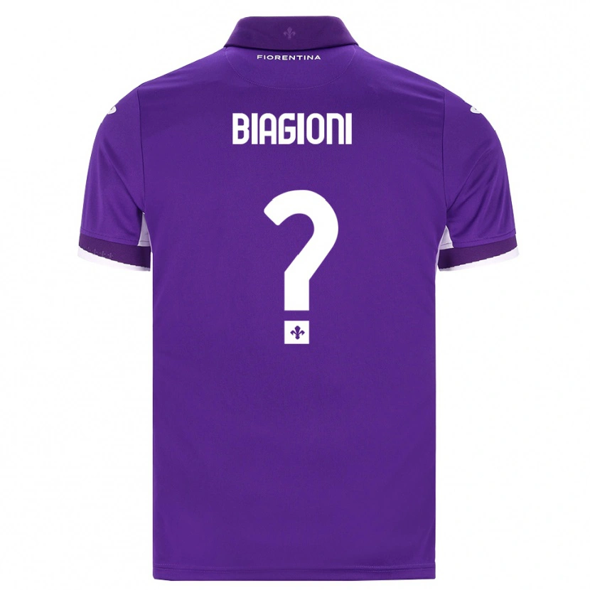 Danxen Bambino Maglia Lorenzo Biagioni #0 Viola Bianco Rosa Kit Gara Home 2026/27 Maglietta
