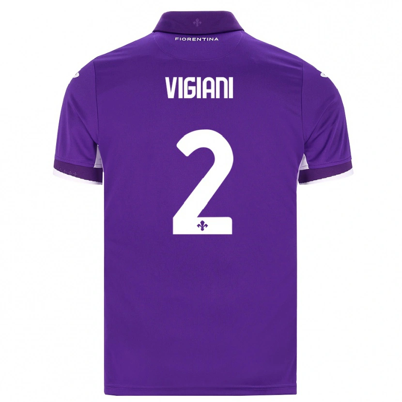 Danxen Bambino Maglia Lorenzo Vigiani #2 Viola Bianco Rosa Kit Gara Home 2026/27 Maglietta
