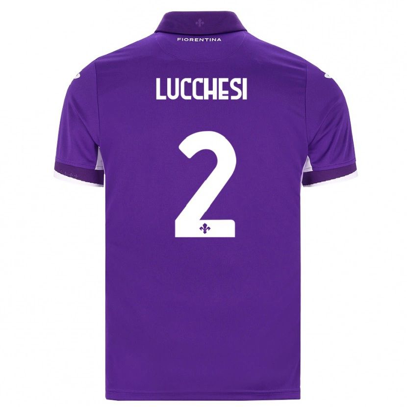 Danxen Bambino Maglia Andrea Lucchesi #2 Viola Bianco Rosa Kit Gara Home 2026/27 Maglietta