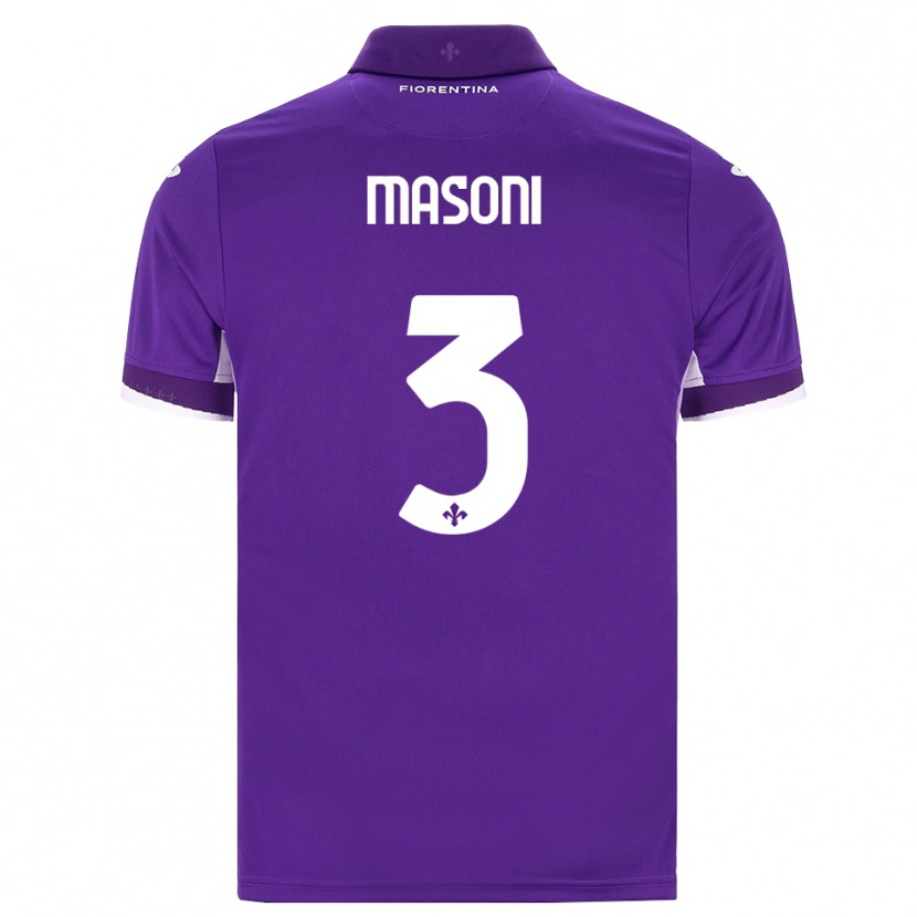 Danxen Bambino Maglia Tommaso Masoni #3 Viola Bianco Rosa Kit Gara Home 2026/27 Maglietta