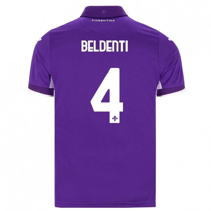Danxen Bambino Maglia Samuel Beldenti #4 Viola Bianco Rosa Kit Gara Home 2026/27 Maglietta