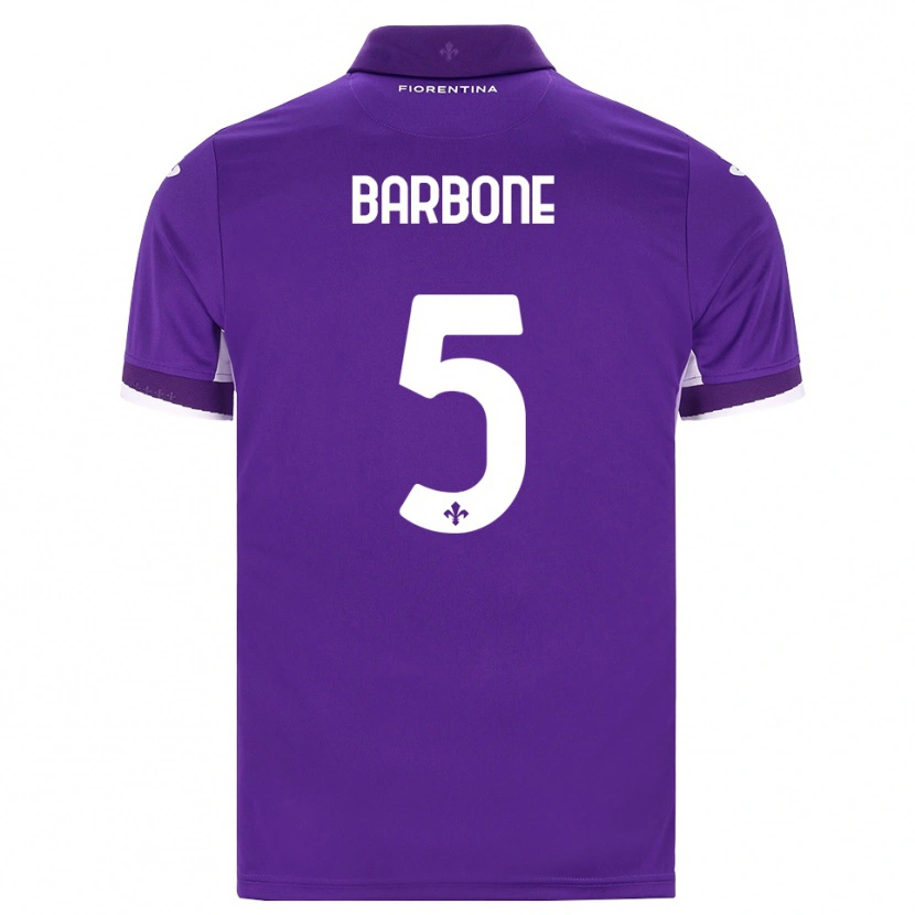 Danxen Bambino Maglia Mattia Barbone #5 Viola Bianco Rosa Kit Gara Home 2026/27 Maglietta