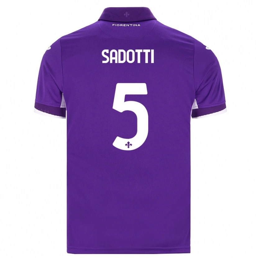 Danxen Bambino Maglia Edoardo Sadotti #5 Viola Bianco Rosa Kit Gara Home 2026/27 Maglietta