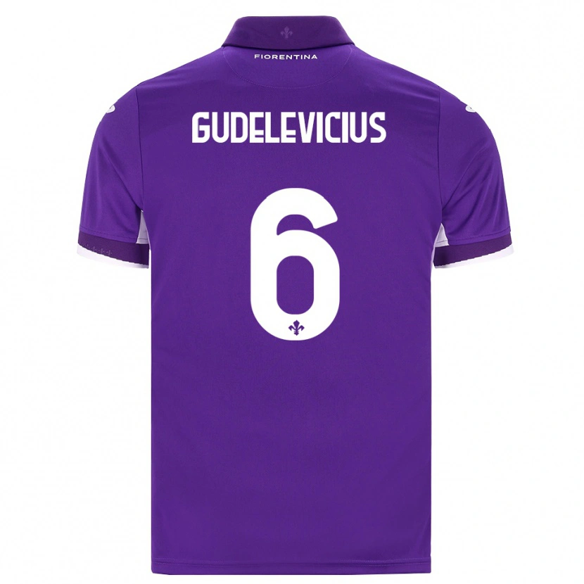 Danxen Bambino Maglia Ernestas Gudelevicius #6 Viola Bianco Rosa Kit Gara Home 2026/27 Maglietta
