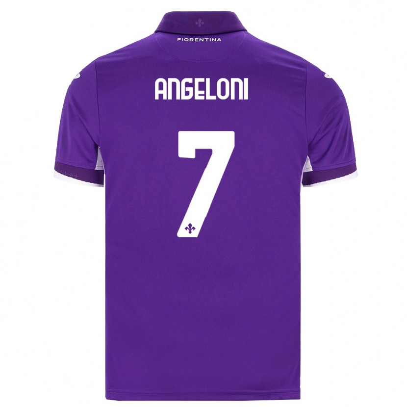 Danxen Bambino Maglia Alberto Angeloni #7 Viola Bianco Rosa Kit Gara Home 2026/27 Maglietta