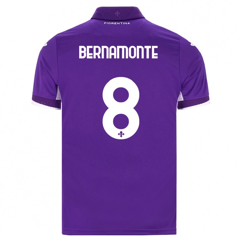 Danxen Bambino Maglia Lorenzo Bernamonte #8 Viola Bianco Rosa Kit Gara Home 2026/27 Maglietta