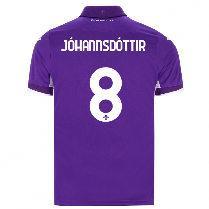 Danxen Bambino Maglia Alexandra Jóhannsdóttir #8 Viola Bianco Rosa Kit Gara Home 2026/27 Maglietta