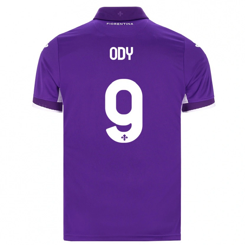 Danxen Bambino Maglia Edwin Ody #9 Viola Bianco Rosa Kit Gara Home 2026/27 Maglietta