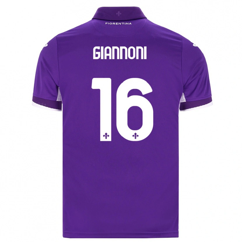 Danxen Bambino Maglia Mattia Giannoni #16 Viola Bianco Rosa Kit Gara Home 2026/27 Maglietta
