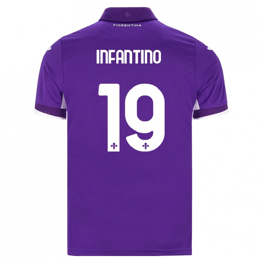 Danxen Bambino Maglia Gino Infantino #19 Viola Bianco Rosa Kit Gara Home 2026/27 Maglietta