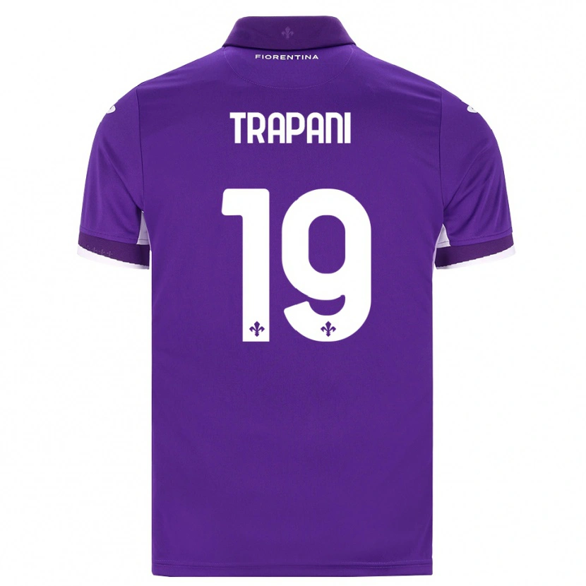 Danxen Bambino Maglia Niccolò Trapani #19 Viola Bianco Rosa Kit Gara Home 2026/27 Maglietta