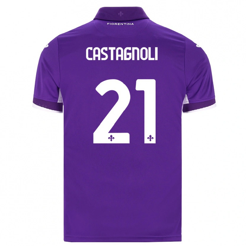 Danxen Bambino Maglia Filippo Castagnoli #21 Viola Bianco Rosa Kit Gara Home 2026/27 Maglietta