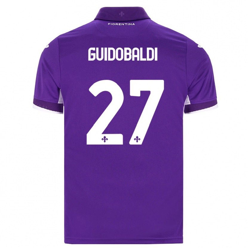 Danxen Bambino Maglia Filippo Guidobaldi #27 Viola Bianco Rosa Kit Gara Home 2026/27 Maglietta