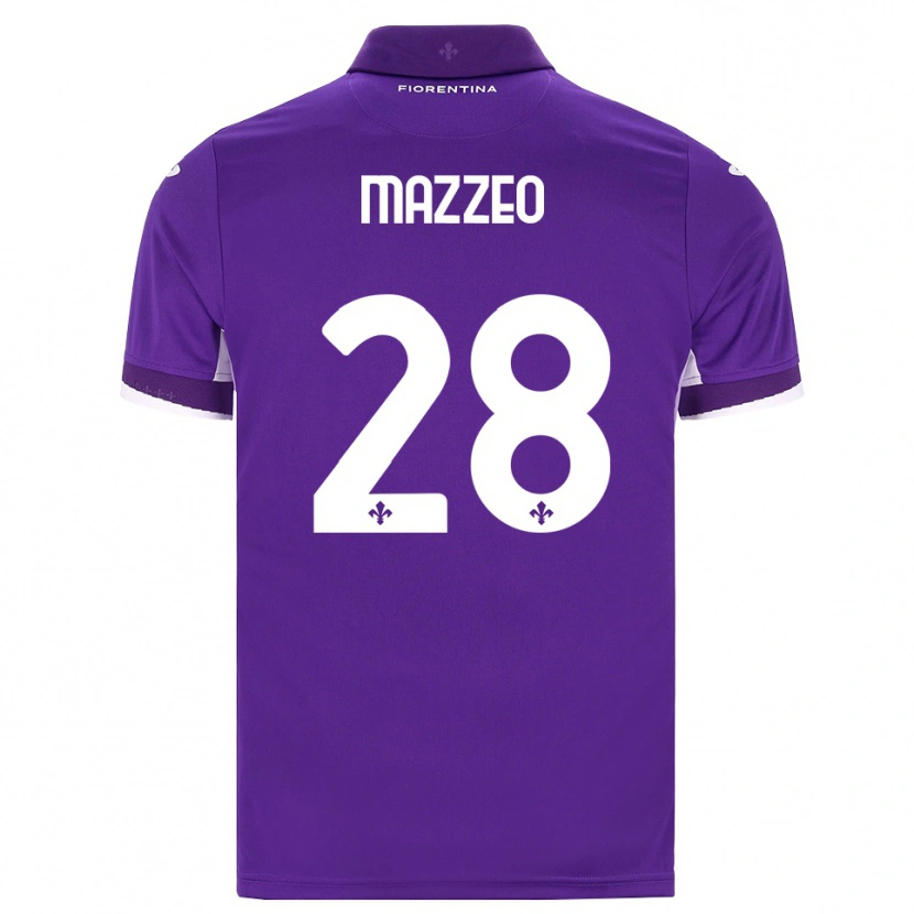 Danxen Bambino Maglia Brando Mazzeo #28 Viola Bianco Rosa Kit Gara Home 2026/27 Maglietta