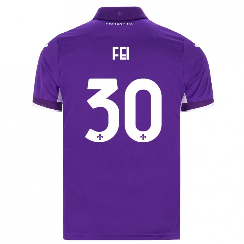 Danxen Bambino Maglia Gianmaria Fei #30 Viola Bianco Rosa Kit Gara Home 2026/27 Maglietta
